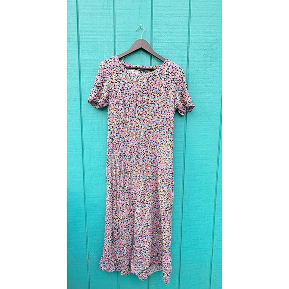 Betsy's‎ Things Floral Midi Dress vintage 1980s cottage core prairie style 14 - Picture 2 of 7